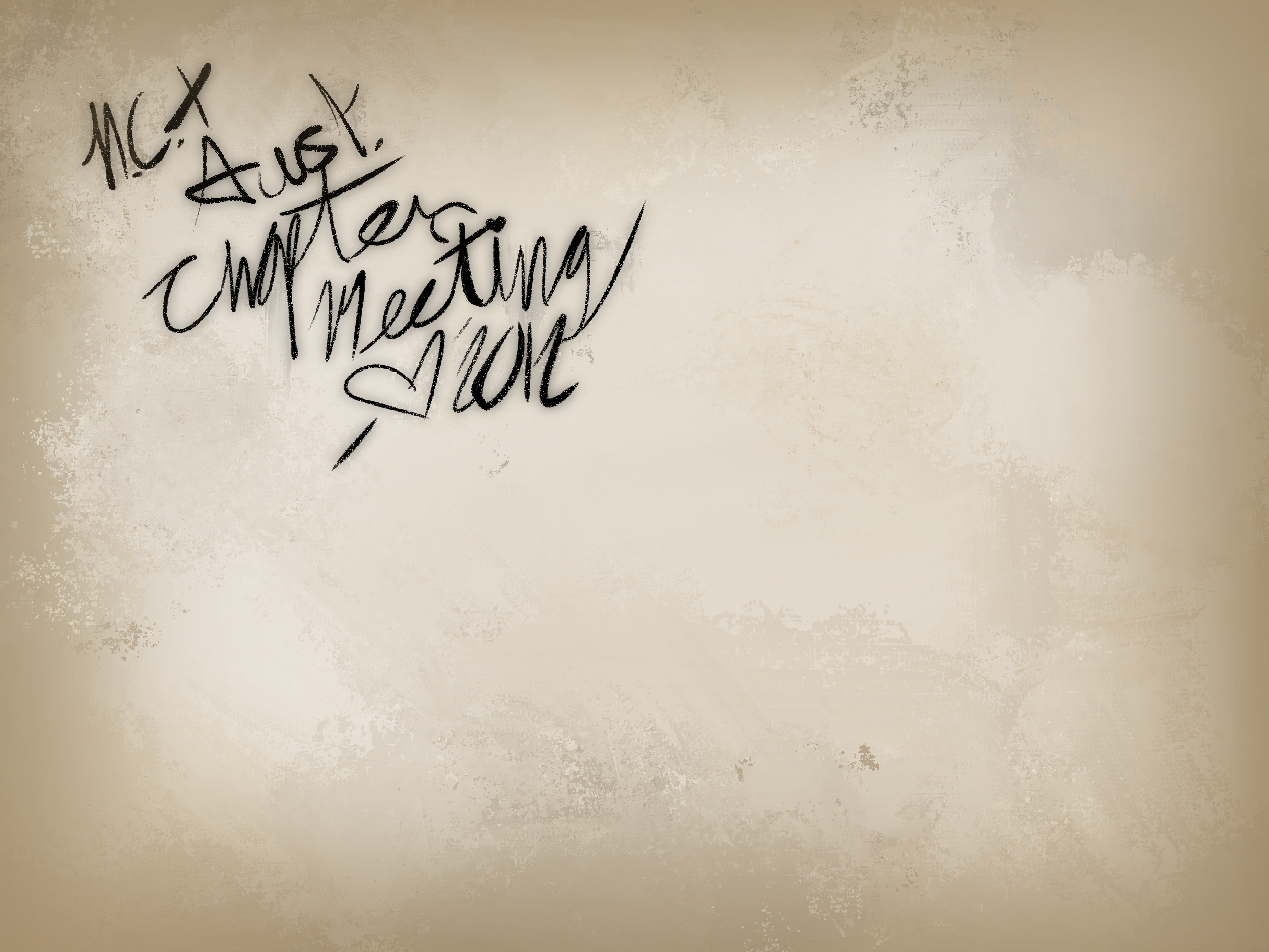 back side of a photo with cursive text saying 'N.C. + Aust.
    chapter meeting 2012' with a heart.